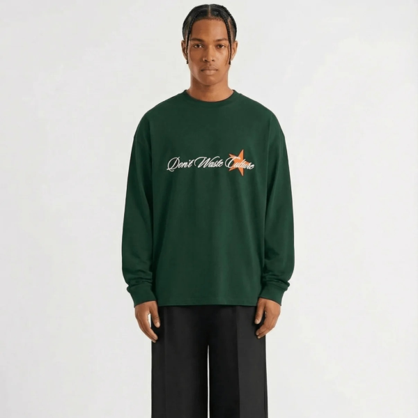 Don't Waste Culture Unisa Longsleeve T-shirt Dunkelgrün