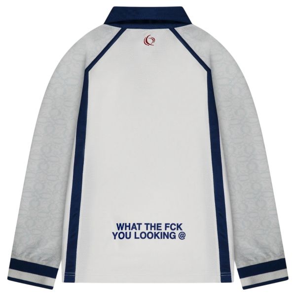 Quotrell Jimmy Langarm-Poloshirt Offwhite/Grau