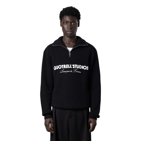Quotrell Jace Studio Zip Up Sweater Zwart