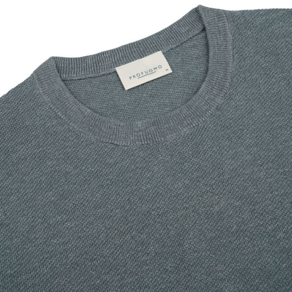 Profuomo Cotton Linen T-shirt Blau