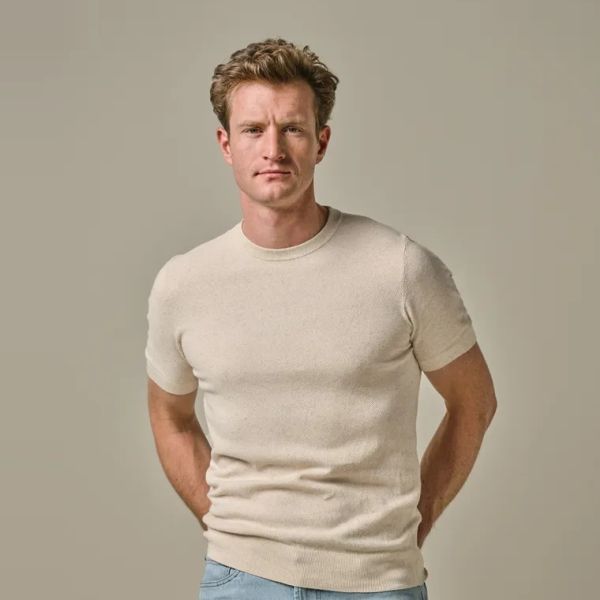 Profuomo Cotton Linen T-shirt Offwhite
