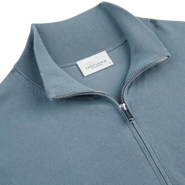 Profuomo Luxury Half-Zip Pullover Blau