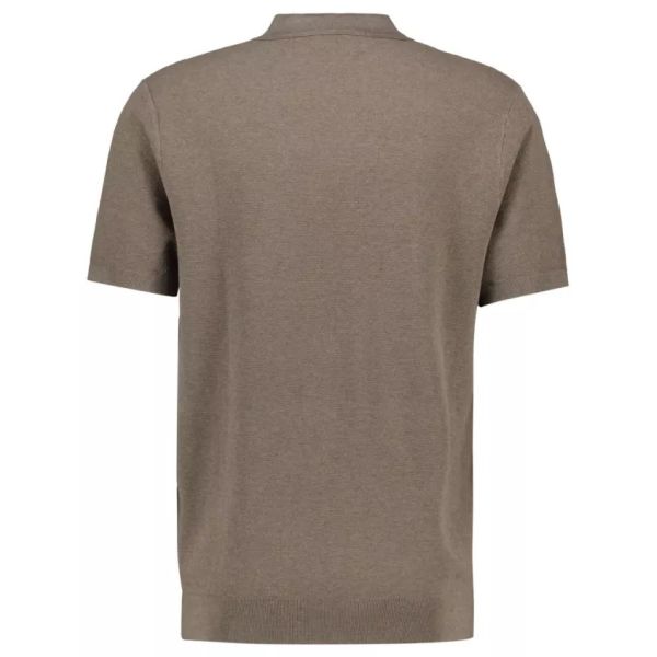Profuomo Luxury Poloshirt mit offenem Kragen Braun