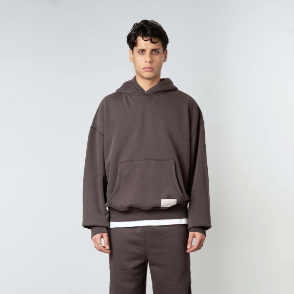 Quotrell Blank Kapuzenpullover Braun