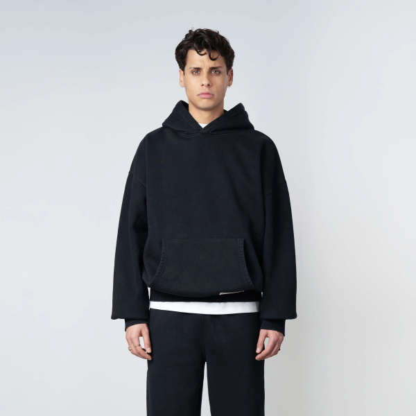 Quotrell Blank Kapuzenpullover Schwarz
