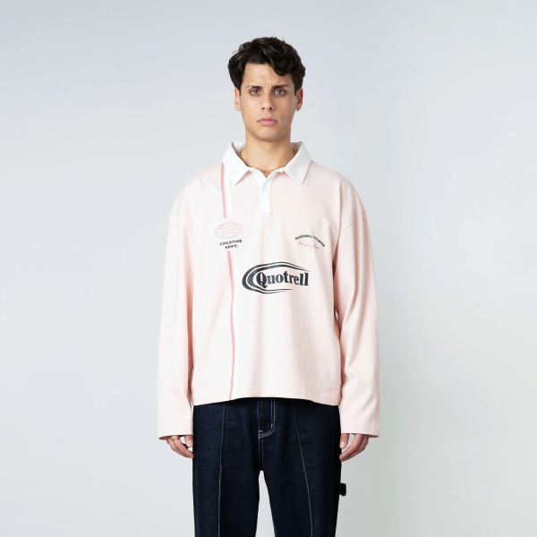 Quotrell Jameson Longsleeve Poloshirt Rosa
