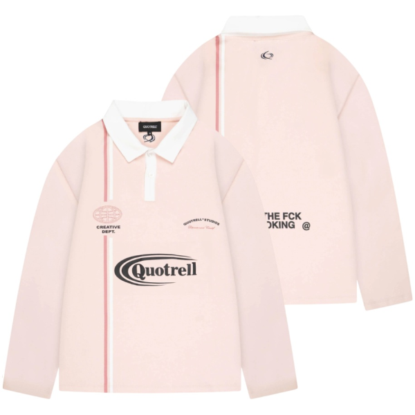 Quotrell Jameson Longsleeve Poloshirt Rosa