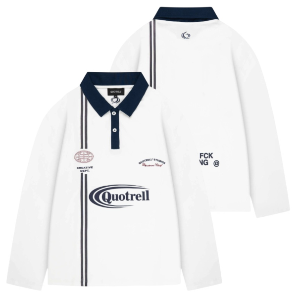 Quotrell Jameson Longsleeve Poloshirt Weiß