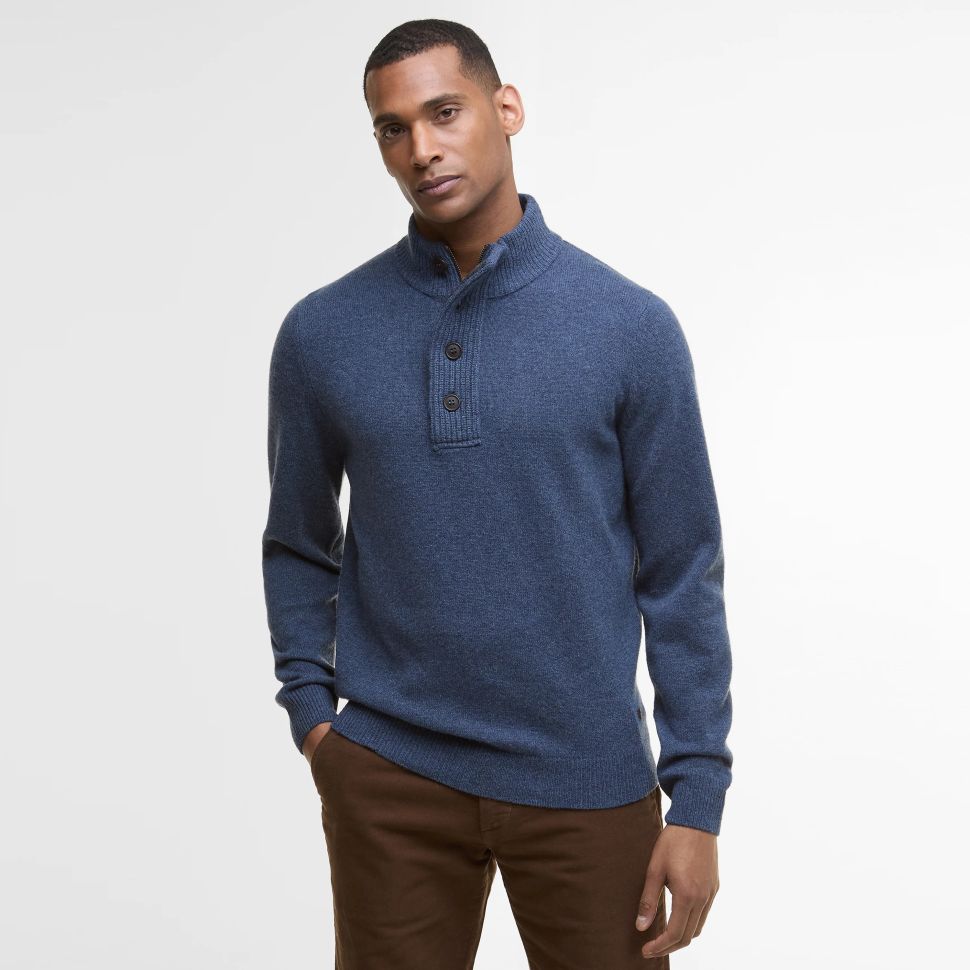 Barbour Essential Patch Half Zip Sweater Donker Blauw