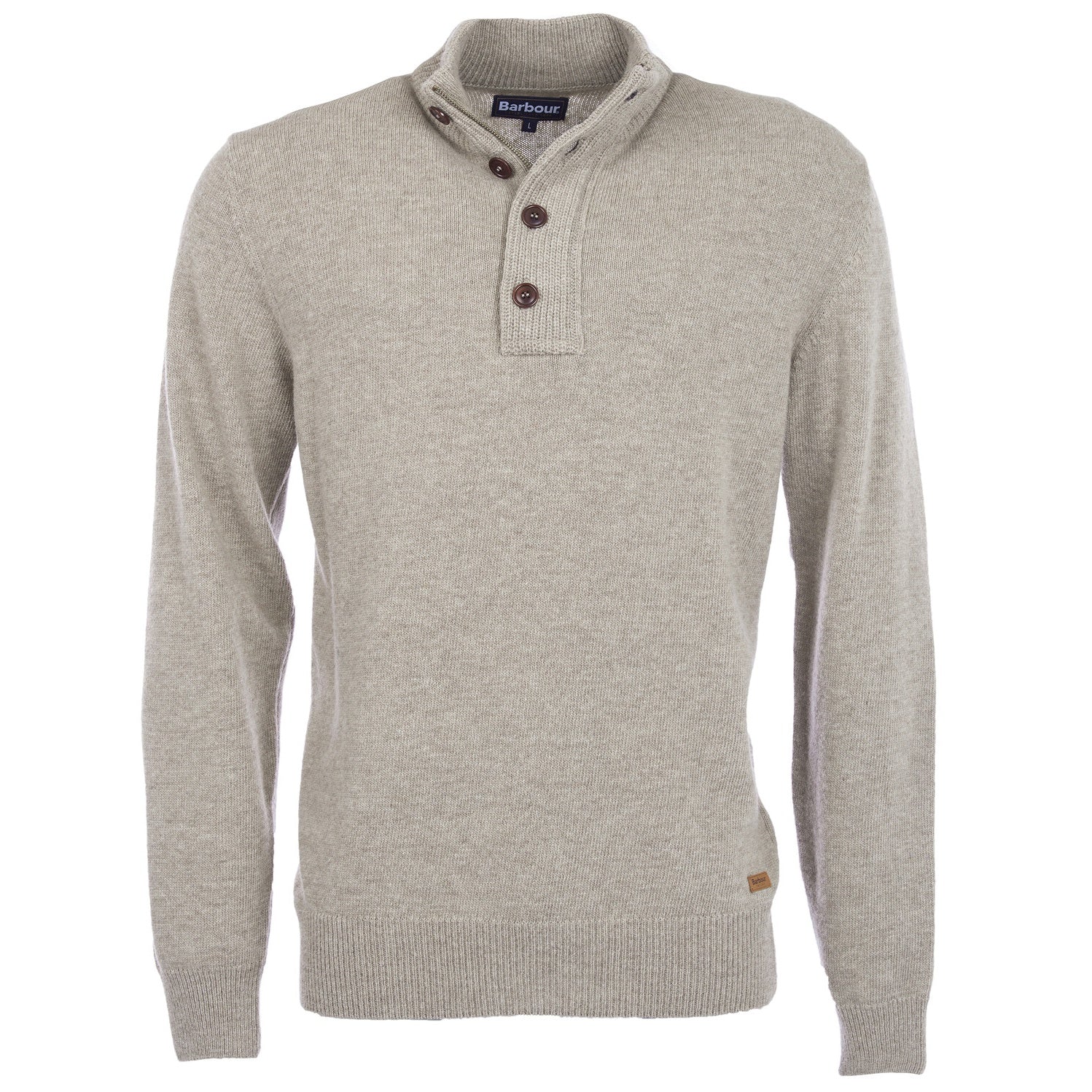 Barbour Essential Patch Half Zip Sweater Grijs