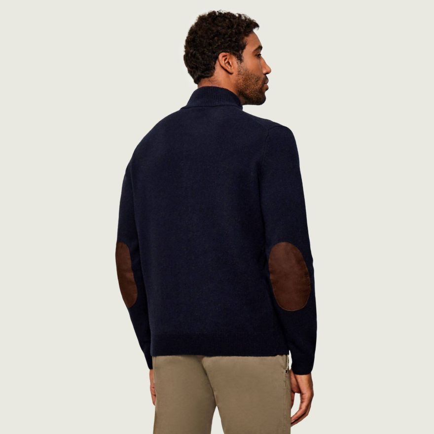 Barbour Essential Patch Half Zip Sweater Navy