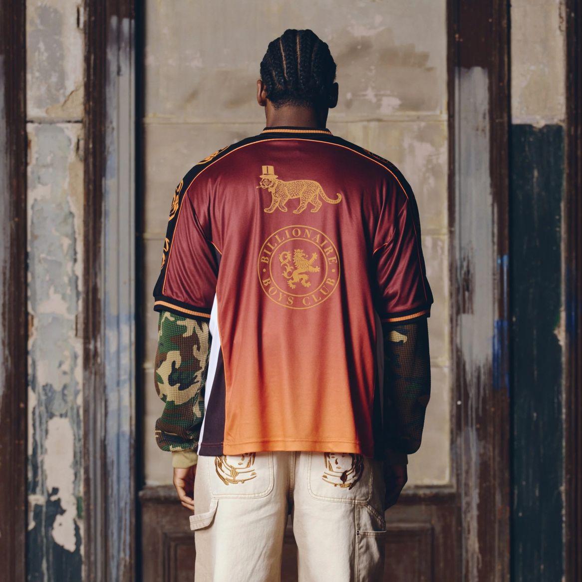 Billionaire Boys Club Panelled Football Shirt Rood