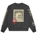 Billionaire Boys Club Stamp Distressed Oversized Sweater Zwart