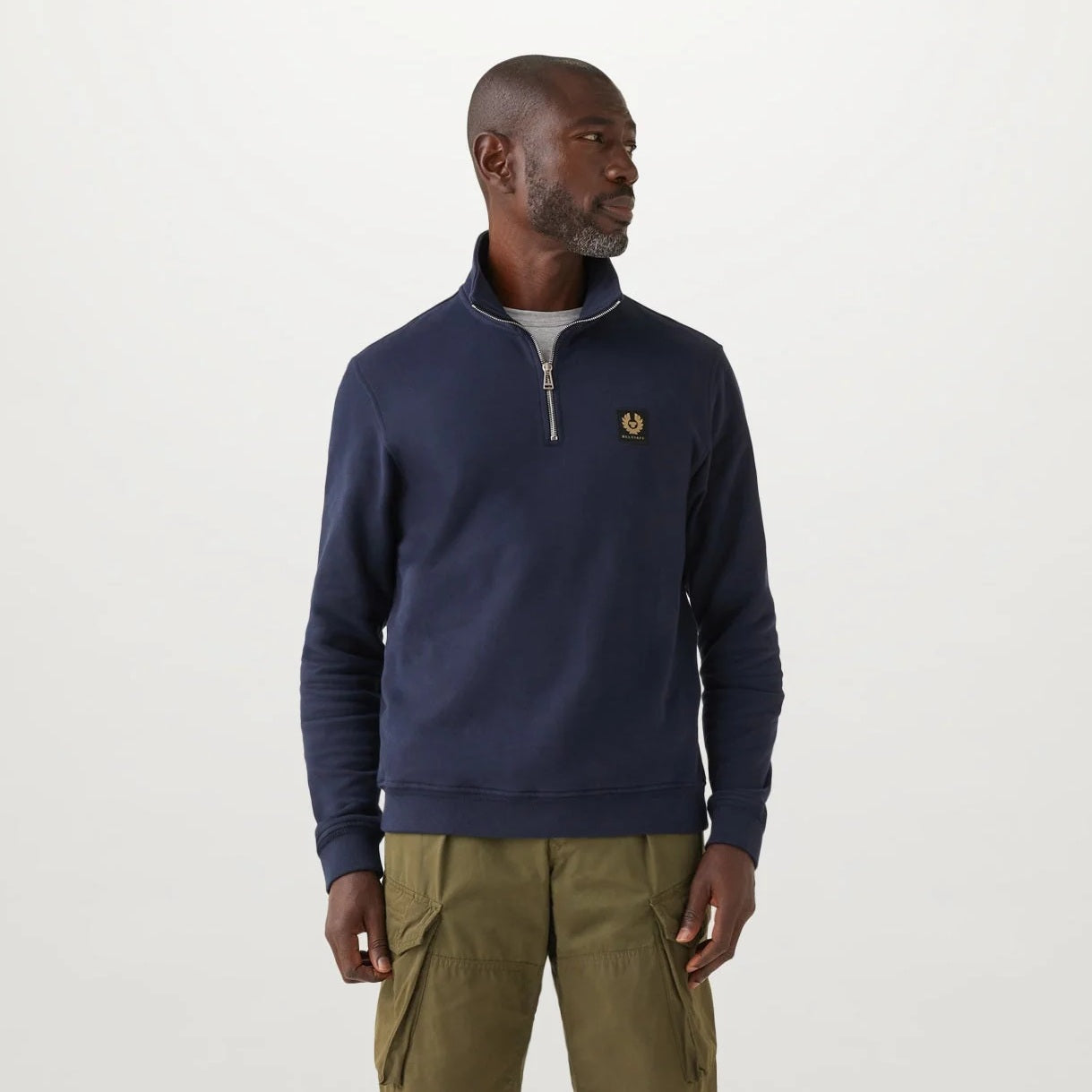 Belstaff Quarter Zip Sweater Navy
