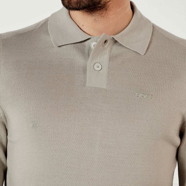 Boss Avac Longsleeve Polo Beige