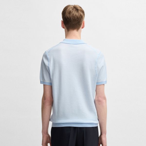Boss Jianluca Knitted Polo Licht Blauw