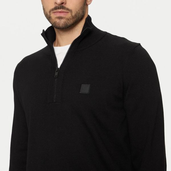Boss Kanobix Zip Mock Sweater Zwart
