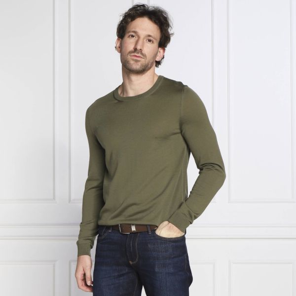Boss Leno Knit Sweater Groen