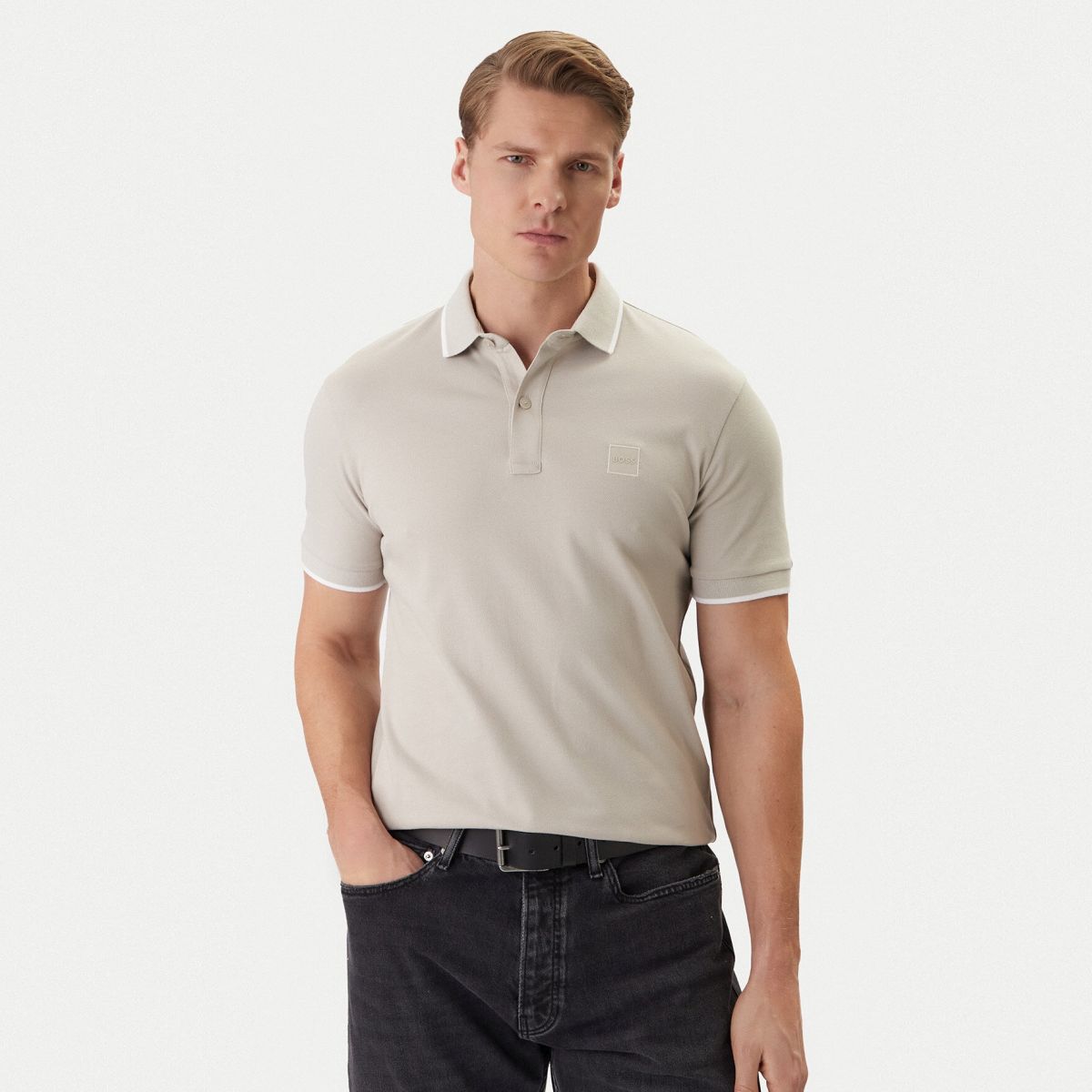 Boss Passertip Polo Grijs