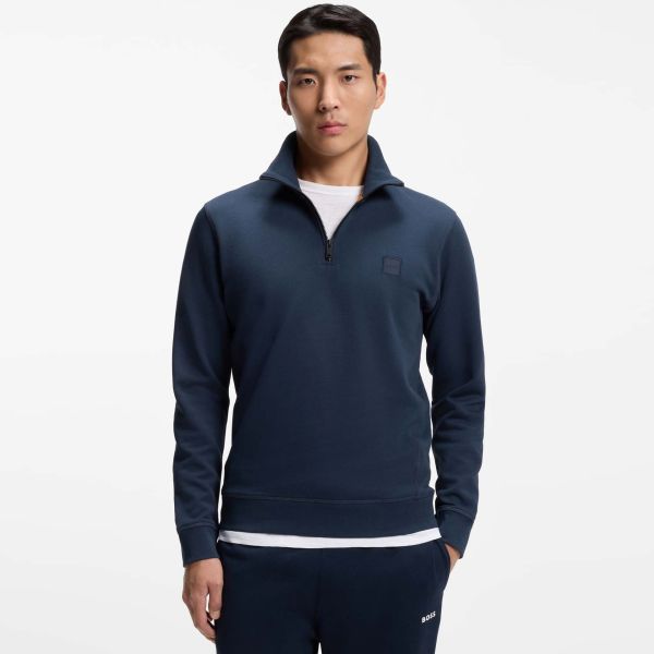 Boss Zetrust Half Zip Sweater Donker Blauw