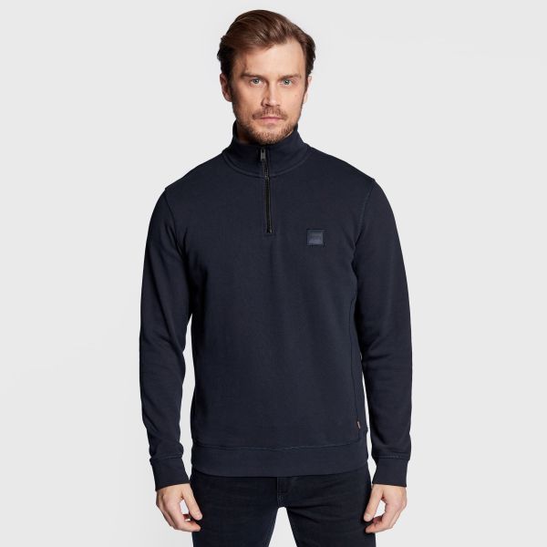 Boss Zetrust Half Zip Sweater Navy