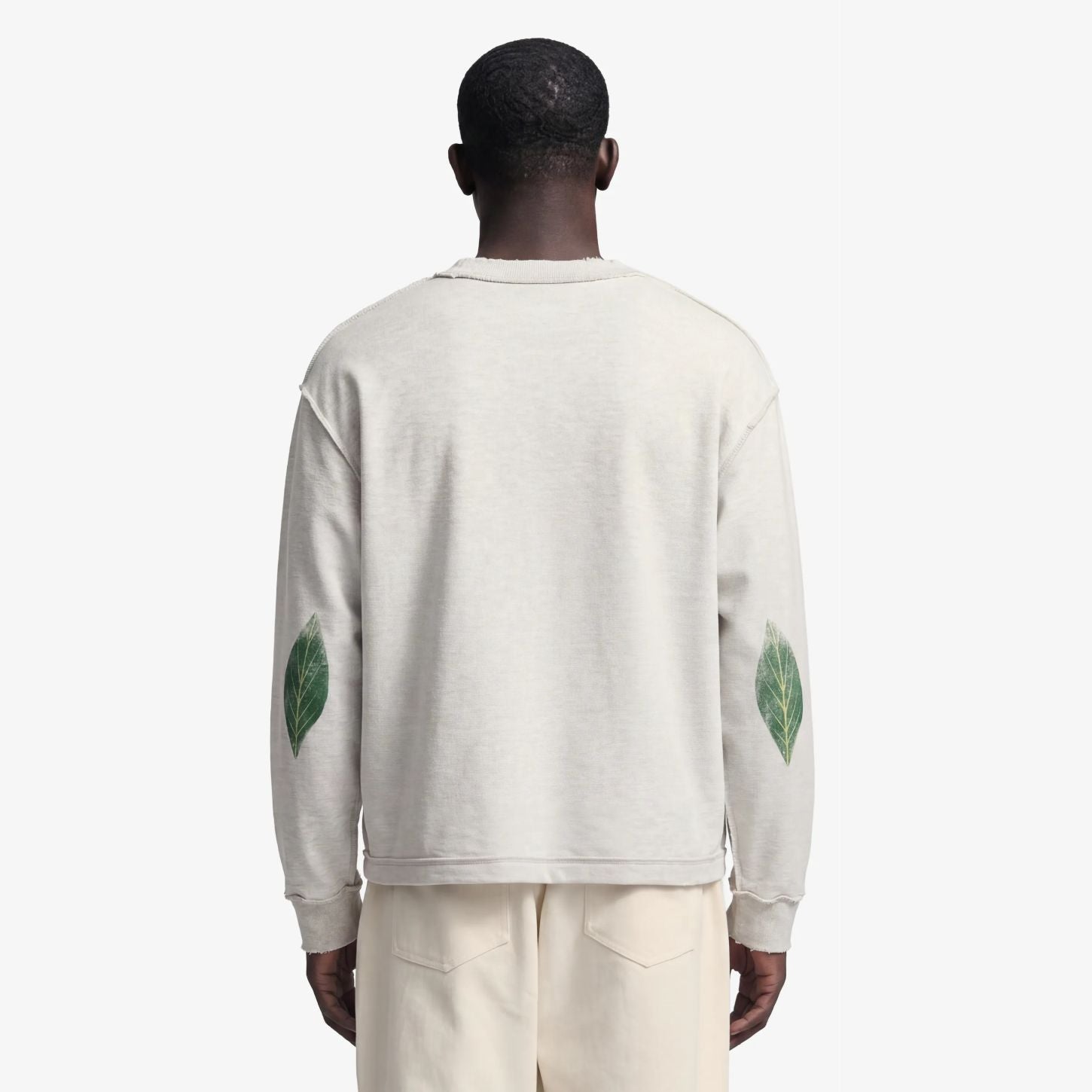 Bram’s Fruit Distressed Leaf Longsleeve T-shirt Grijs