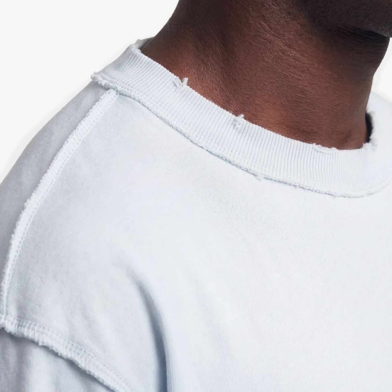 Bram’s Fruit Distressed Leaf T-shirt Licht Blauw