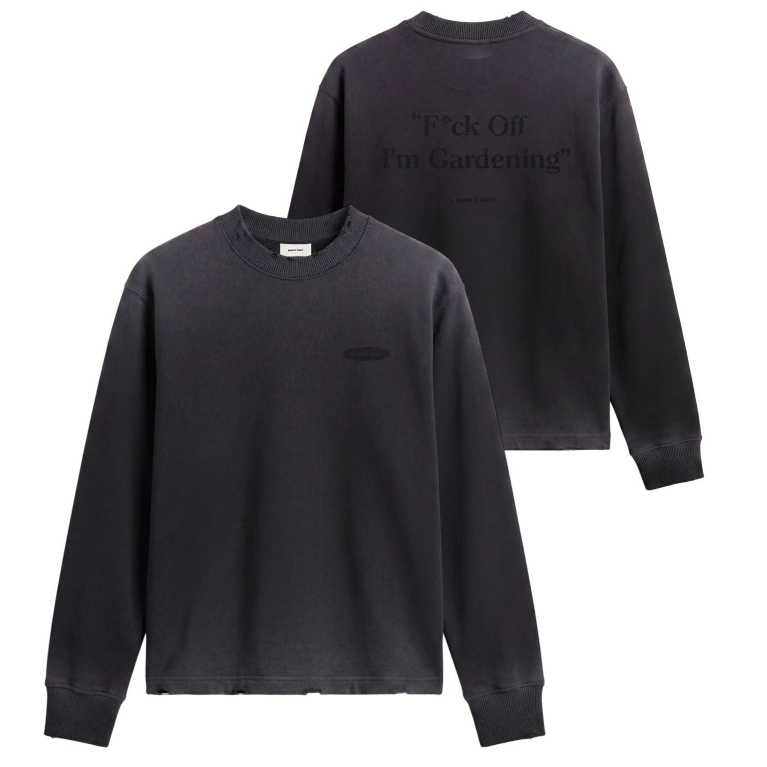 Bram's Fruit Gardening Distressed Longsleeve T-shirt Zwart