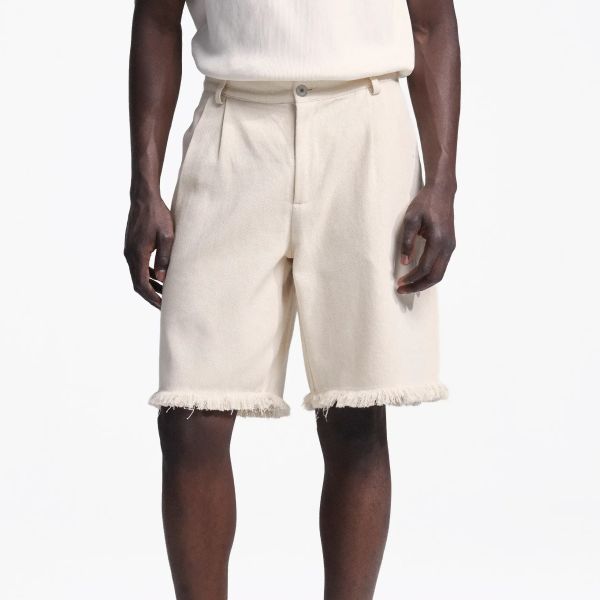 Bram’s Fruit Twill Distressed Korte Broek Beige