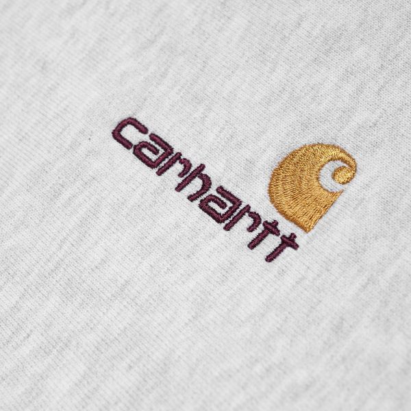 Carhartt Half Zip American Script Sweater Licht Grijs