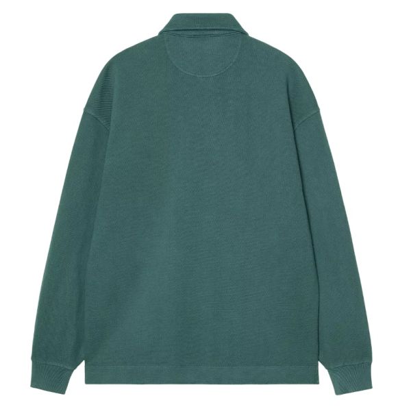 Carhartt WIP Piqué Script Half Zip Sweater Donker Groen