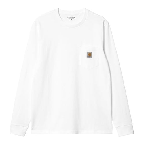 Carhartt WIP Pocket Longsleeve T-shirt Wit