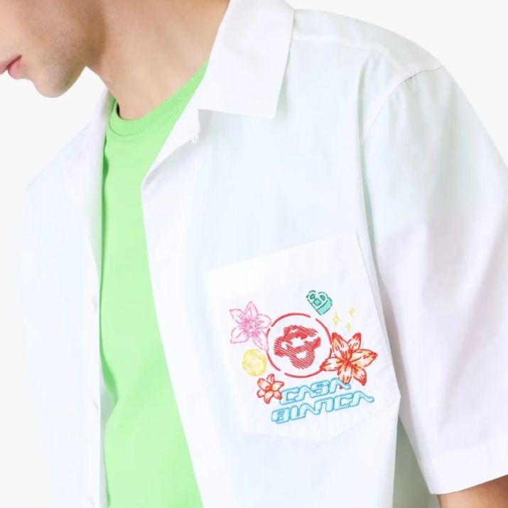 Casablanca Collage D'Icones Graphiques Embroidered Overhemd Wit
