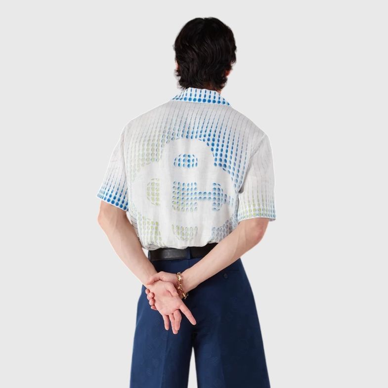 Casablanca Dots Linen Overhemd Wit