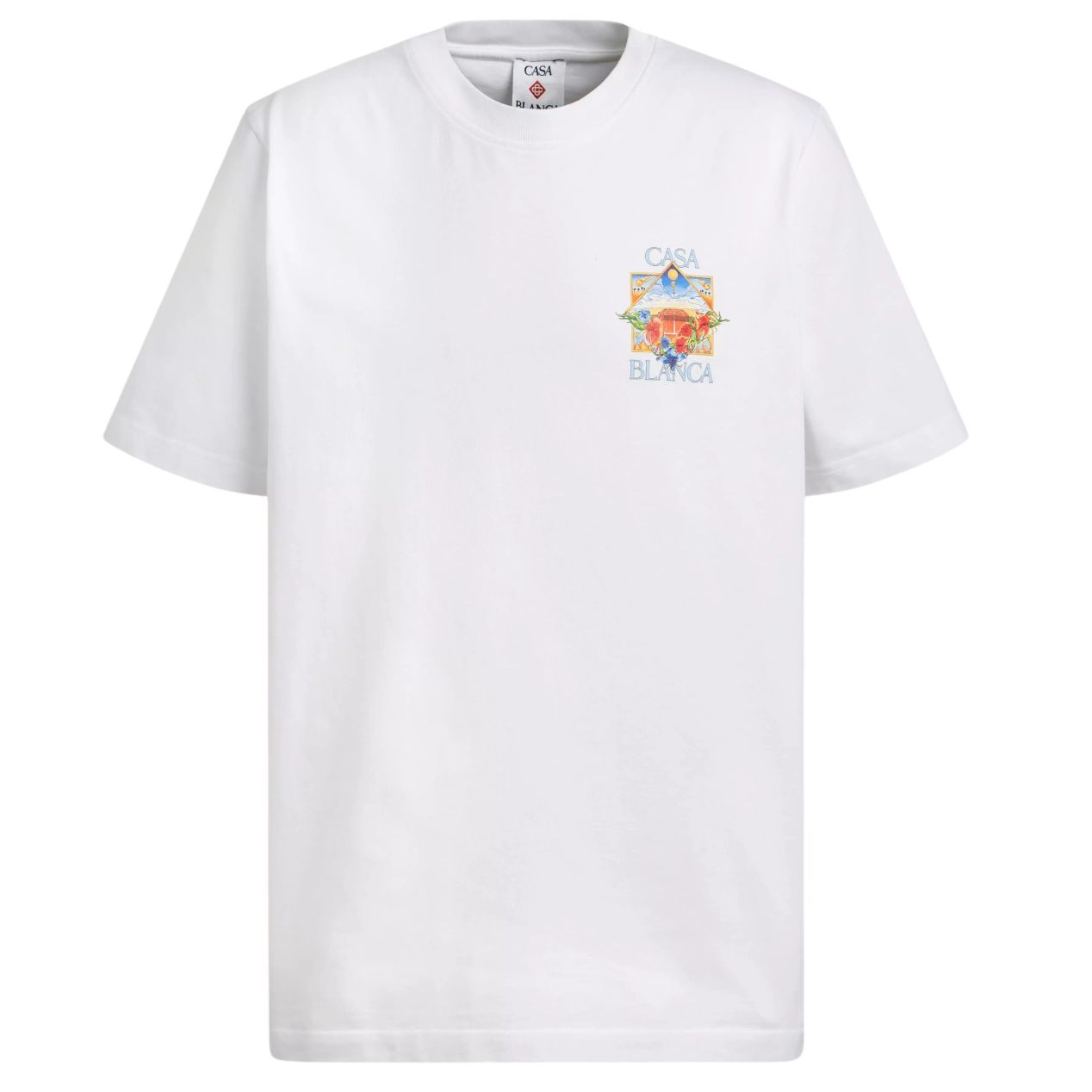 Casablanca Flower Court Icon T-shirt Wit