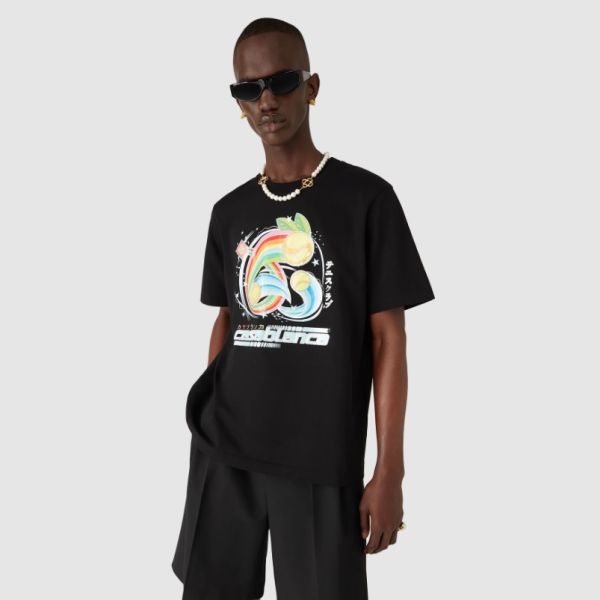 Casablanca Manga Tennis Ball T-shirt Zwart
