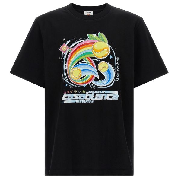 Casablanca Manga Tennis Ball T-shirt Zwart