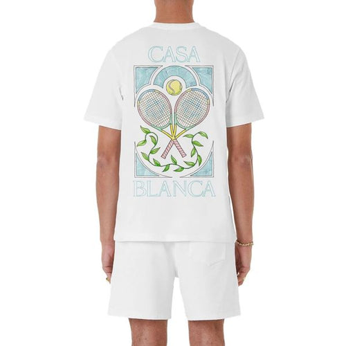 Casablanca Tennis Pastelle T-shirt Wit