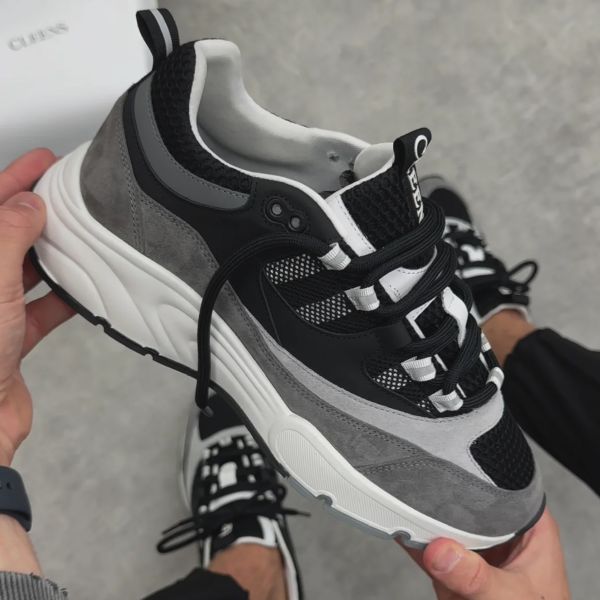 Cleens Aero Runner Sneaker Grijs/Zwart