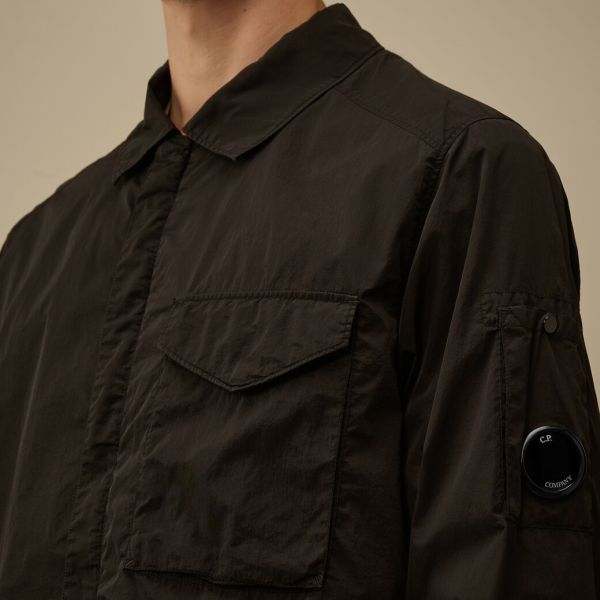 CP Company Chrome-R Lens Zipped Overshirt Zwart