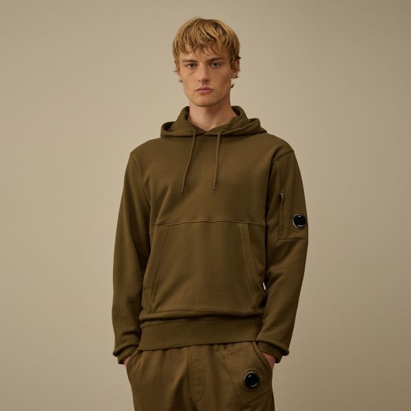 CP Company Diagonal Raised Fleece Lens Hoodie Donker Groen
