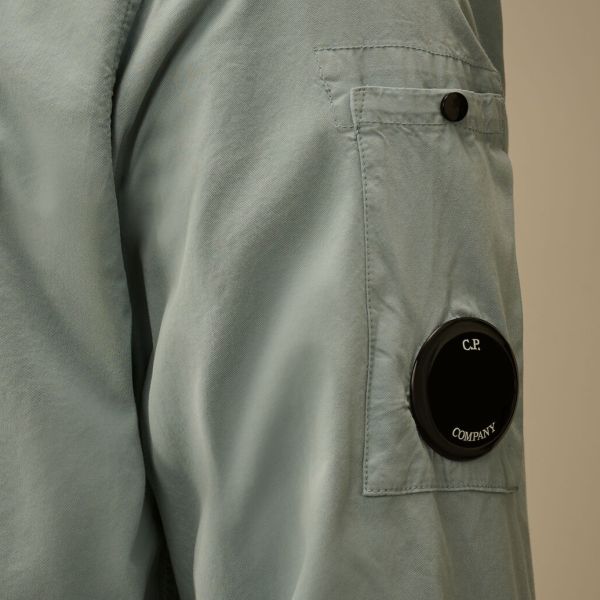 CP Company Gabardine Zipped Overshirt Licht Blauw