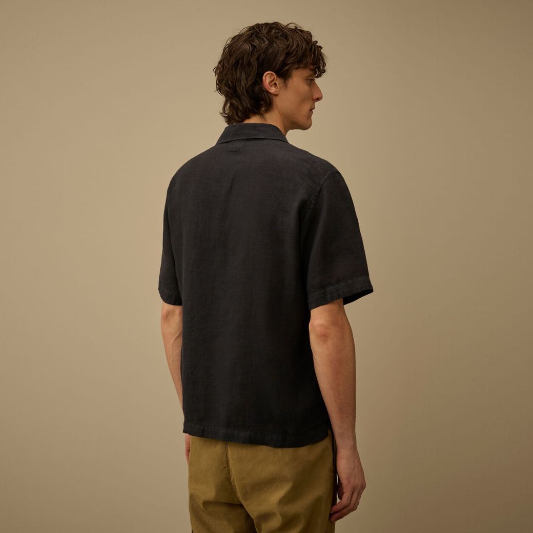 CP Company Linen Boxy Overhemd Navy