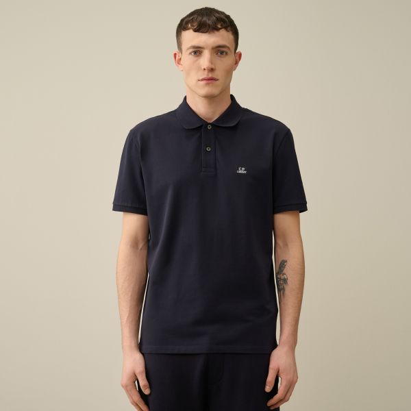 CP Company Stretch Piquet Polo Navy