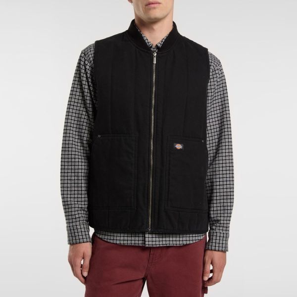 Dickies Quilted Canvas Vest Zwart