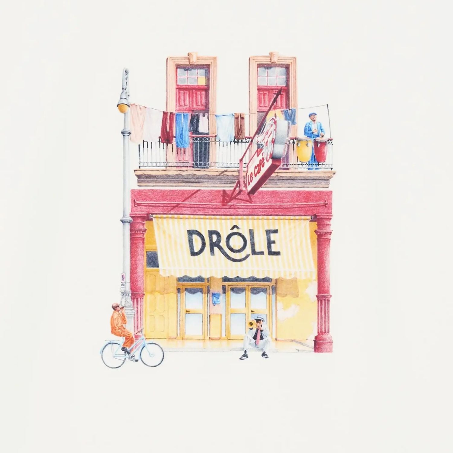 Drôle De Monsieur Drôle Café T-shirt Off White
