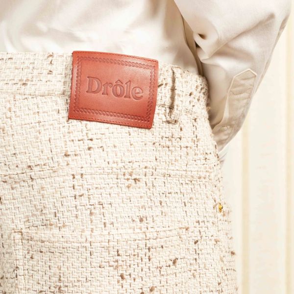 Drôle De Monsieur Golfeur Tweed Pantalon Off White