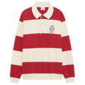 Drôle De Monsieur Rayures Longsleeve Polo Rood/Off White