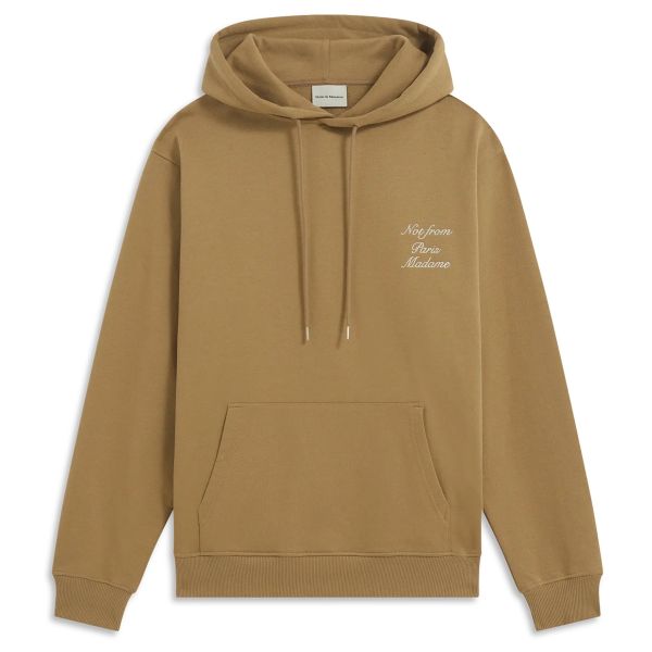 Drôle De Monsieur Slogan Calligraphy Hoodie Bruin