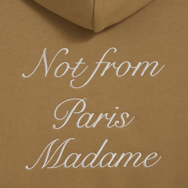 Drôle De Monsieur Slogan Calligraphy Hoodie Bruin